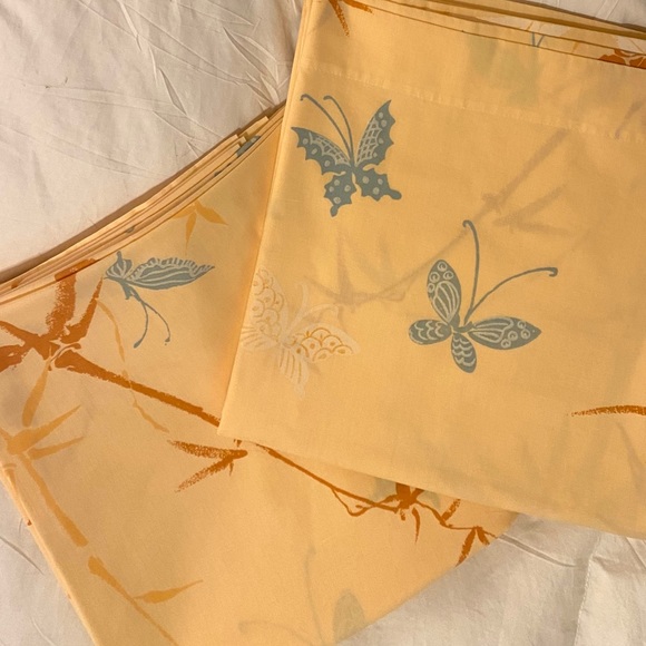 vintage 1976 pair Springmaid Wondercale “Kabuki” twin flat sheets (2) - Picture 2 of 7